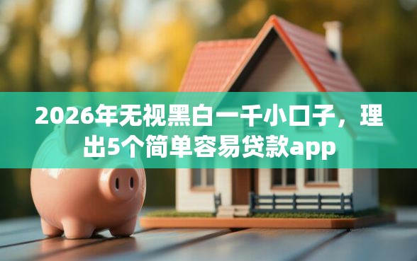 2026年无视黑白一千小口子，理出5个简单容易贷款app
