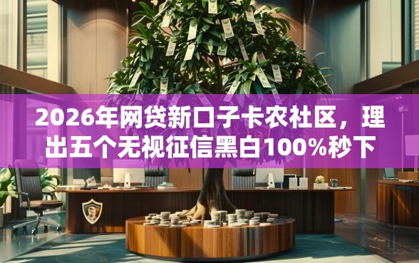 2026年网贷新口子卡农社区，理出五个无视征信黑白100%秒下口子