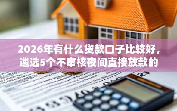 2026年有什么贷款口子比较好，遴选5个不审核夜间直接放款的网贷app