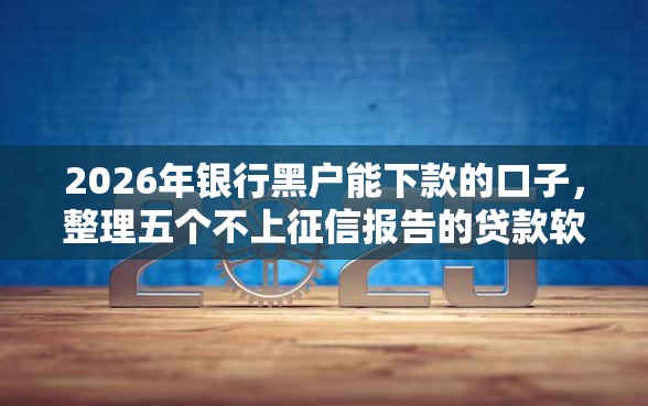 2026年银行黑户能下款的口子，整理五个不上征信报告的贷款软件