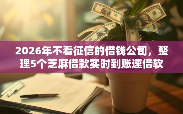2026年不看征信的借钱公司，整理5个芝麻借款实时到账速借软件