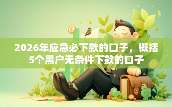 2026年应急必下款的口子，概括5个黑户无条件下款的口子