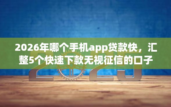 2026年哪个手机app贷款快，汇整5个快速下款无视征信的口子