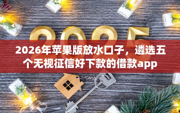 2026年苹果版放水口子，遴选五个无视征信好下款的借款app