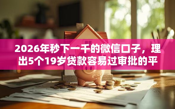 2026年秒下一千的微信口子，理出5个19岁贷款容易过审批的平台