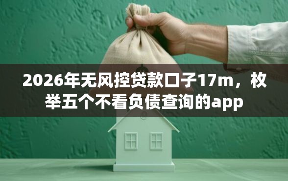 2026年无风控贷款口子17m，枚举五个不看负债查询的app