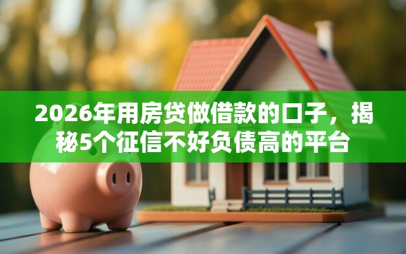 2026年用房贷做借款的口子，揭秘5个征信不好负债高的平台