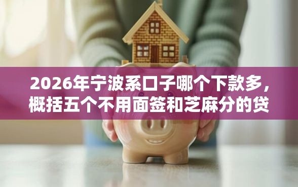 2026年宁波系口子哪个下款多，概括五个不用面签和芝麻分的贷款平台