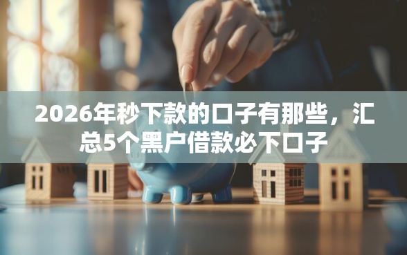 2026年秒下款的口子有那些，汇总5个黑户借款必下口子