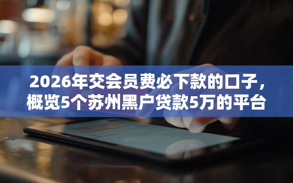 2026年交会员费必下款的口子，概览5个苏州黑户贷款5万的平台
