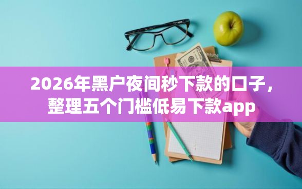 2026年黑户夜间秒下款的口子，整理五个门槛低易下款app