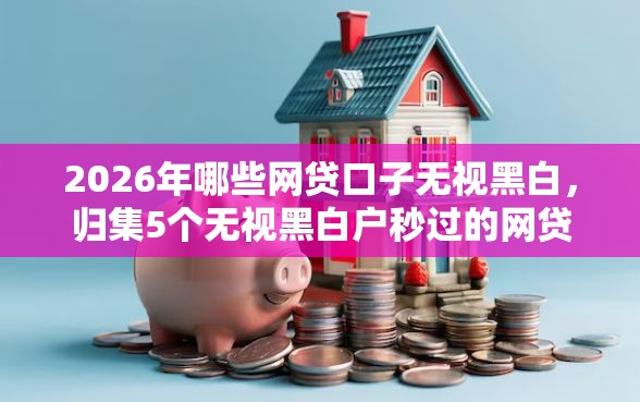 2026年哪些网贷口子无视黑白，归集5个无视黑白户秒过的网贷
