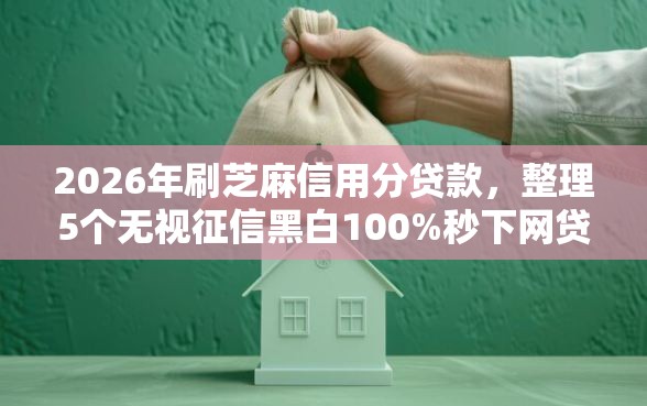 2026年刷芝麻信用分贷款，整理5个无视征信黑白100%秒下网贷软件