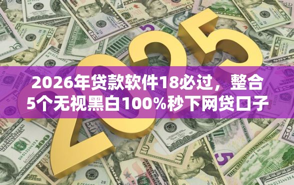 2026年贷款软件18必过，整合5个无视黑白100%秒下网贷口子