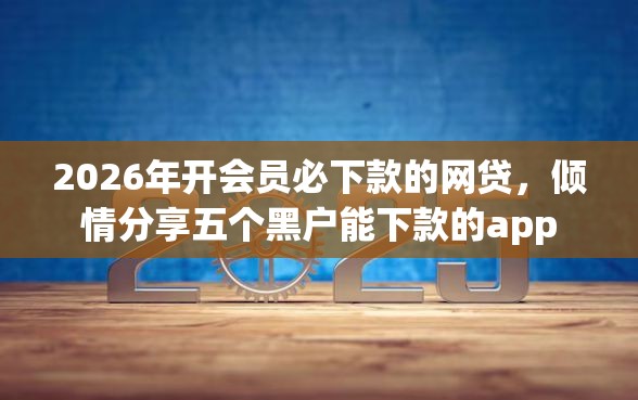 2026年开会员必下款的网贷，倾情分享五个黑户能下款的app