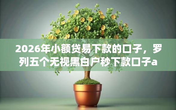 2026年小额贷易下款的口子，罗列五个无视黑白户秒下款口子app