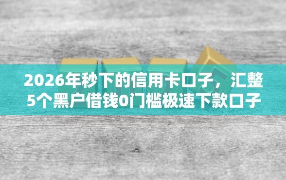 2026年秒下的信用卡口子，汇整5个黑户借钱0门槛极速下款口子