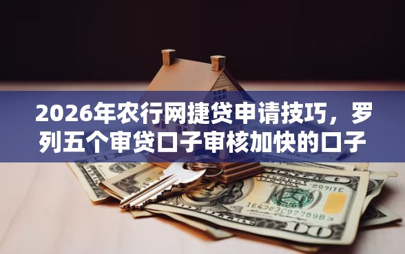 2026年农行网捷贷申请技巧，罗列五个审贷口子审核加快的口子