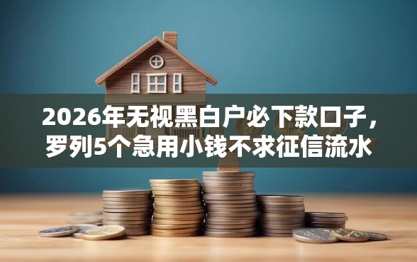 2026年无视黑白户必下款口子，罗列5个急用小钱不求征信流水轻松贷的口子