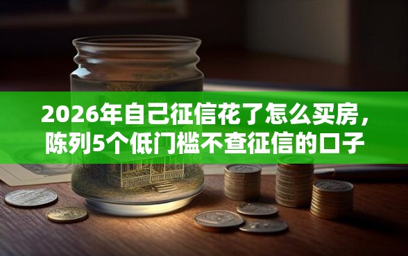 2026年自己征信花了怎么买房，陈列5个低门槛不查征信的口子
