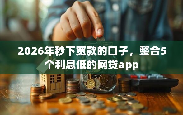 2026年秒下宽款的口子，整合5个利息低的网贷app