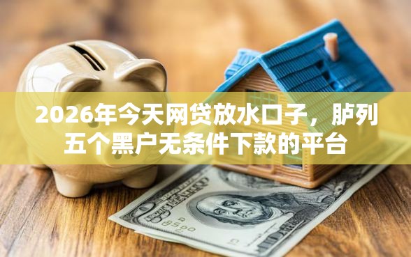 2026年今天网贷放水口子，胪列五个黑户无条件下款的平台