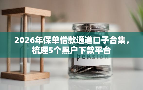 2026年保单借款通道口子合集，梳理5个黑户下款平台