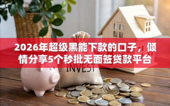 2026年超级黑能下款的口子，倾情分享5个秒批无面签贷款平台