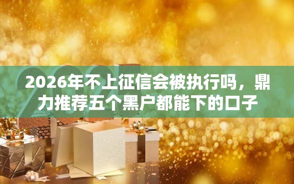 2026年不上征信会被执行吗，鼎力推荐五个黑户都能下的口子