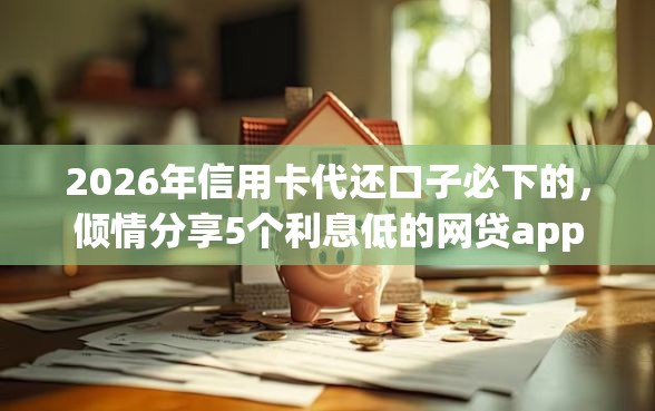 2026年信用卡代还口子必下的，倾情分享5个利息低的网贷app
