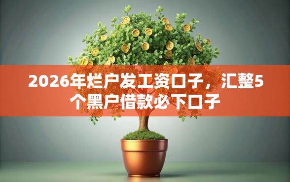 2026年烂户发工资口子，汇整5个黑户借款必下口子