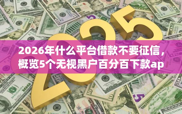 2026年什么平台借款不要征信，概览5个无视黑户百分百下款app
