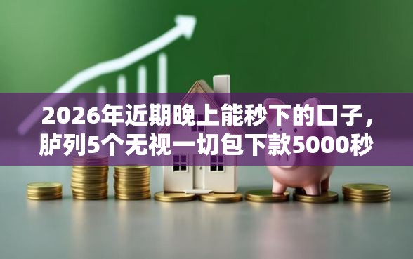 2026年近期晚上能秒下的口子，胪列5个无视一切包下款5000秒下款的平台
