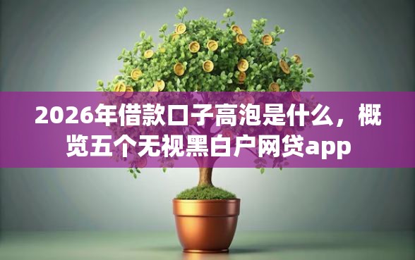 2026年借款口子高泡是什么，概览五个无视黑白户网贷app