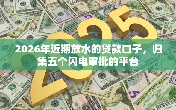 2026年近期放水的贷款口子，归集五个闪电审批的平台
