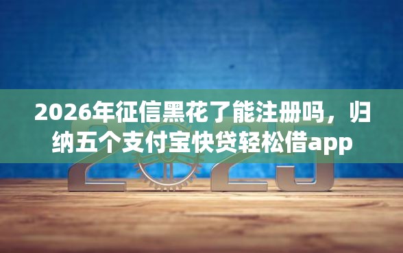 2026年征信黑花了能注册吗，归纳五个支付宝快贷轻松借app