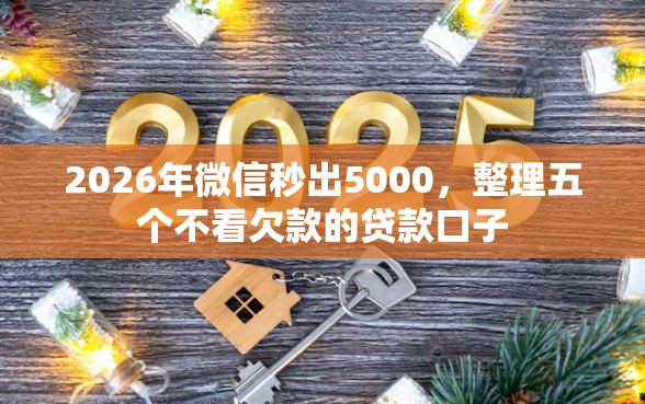 2026年微信秒出5000，整理五个不看欠款的贷款口子