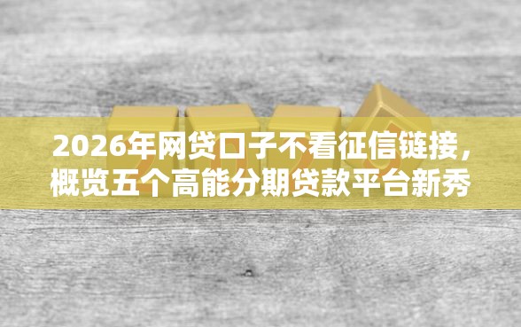 2026年网贷口子不看征信链接，概览五个高能分期贷款平台新秀
