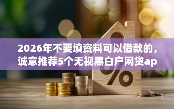 2026年不要填资料可以借款的，诚意推荐5个无视黑白户网贷app