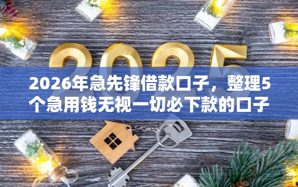 2026年急先锋借款口子，整理5个急用钱无视一切必下款的口子