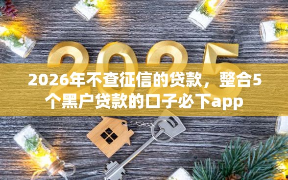 2026年不查征信的贷款，整合5个黑户贷款的口子必下app