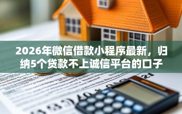 2026年微信借款小程序最新，归纳5个贷款不上诚信平台的口子
