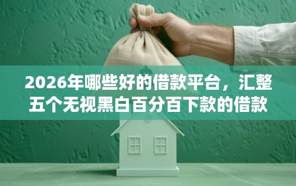 2026年哪些好的借款平台，汇整五个无视黑白百分百下款的借款app