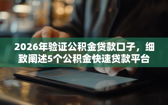 2026年验证公积金贷款口子，细致阐述5个公积金快速贷款平台