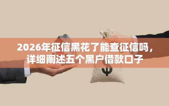2026年征信黑花了能查征信吗，详细阐述五个黑户借款口子