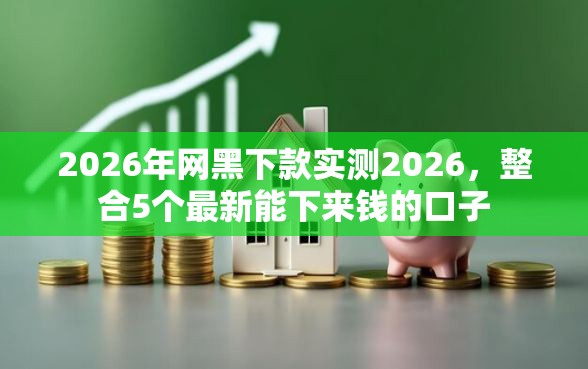 2026年网黑下款实测2026，整合5个最新能下来钱的口子