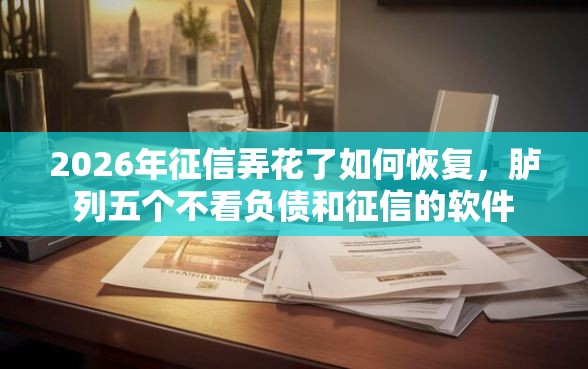 2026年征信弄花了如何恢复，胪列五个不看负债和征信的软件