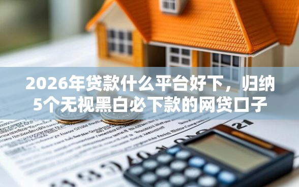 2026年贷款什么平台好下，归纳5个无视黑白必下款的网贷口子