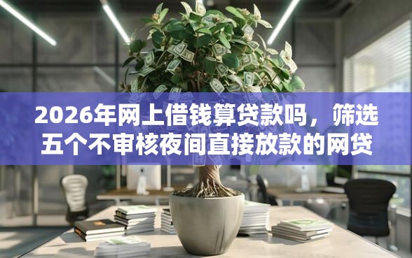 2026年网上借钱算贷款吗，筛选五个不审核夜间直接放款的网贷软件