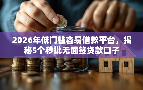2026年低门槛容易借款平台，揭秘5个秒批无面签贷款口子